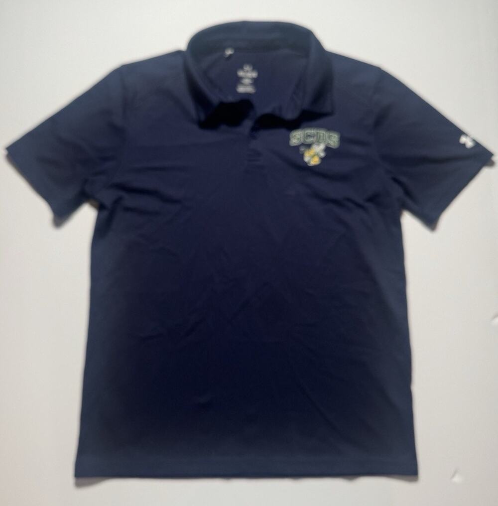 Under Armour Youth Loose Fit Polo Shirt Navy SCDS Hornets YLG Golf School